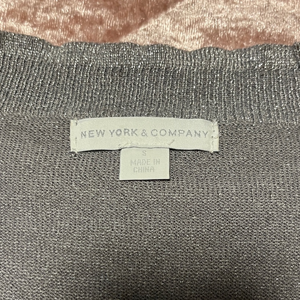 New York & Company Shimmering Gray Cardigan - Picture 2 of 5